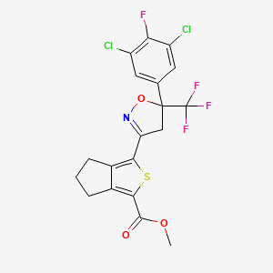 molecular formula C19H13Cl2F4NO3S B1512648 Methyl 3-(5-(3,5-dichloro-4-fluorophenyl)-5-(trifluoromethyl)-4,5-dihydroisoxazol-3-yl)-5,6-dihydro-4H-cyclopenta[c]thiophene-1-carboxylate CAS No. 1414378-14-5