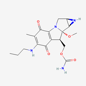 molecular formula C18H24N4O5 B15126533 [(4R,6R,7S,8R)-7-methoxy-12-methyl-10,13-dioxo-11-(propylamino)-2,5-diazatetracyclo[7.4.0.02,7.04,6]trideca-1(9),11-dien-8-yl]methyl carbamate CAS No. 16910-79-5