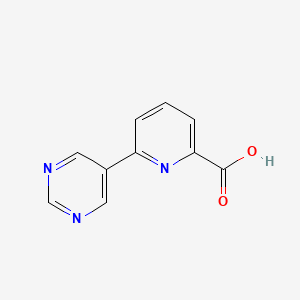 molecular formula C10H7N3O2 B15126591 6-(Pyrimidin-5-yl)picolinic acid 