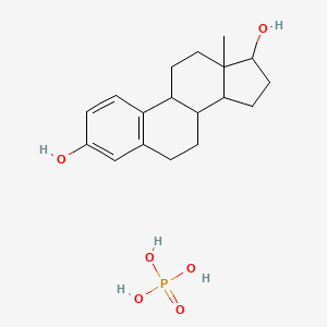 molecular formula C18H27O6P B15126609 13-Methyl-6,7,8,9,11,12,14,15,16,17-decahydrocyclopenta[a]phenanthrene-3,17-diol;phosphoric acid 