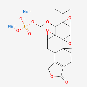 molecular formula C21H25Na2O10P B15126676 Disodium;(1-methyl-17-oxo-7-propan-2-yl-3,6,10,16-tetraoxaheptacyclo[11.7.0.02,4.02,9.05,7.09,11.014,18]icos-14(18)-en-8-yl)oxymethyl phosphate 