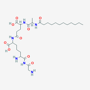 molecular formula C29H52N6O9 B15126688 L-Lysinamide,glycyl-6-carboxy-N6-[N-[N-(1-oxododecyl)-L-alanyl]-D-g-glutamyl]-, (S)- 