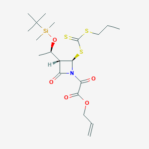 molecular formula C20H33NO5S3Si B1512669 Allyl 2-((3S,4R)-3-((R)-1-((tert-butyldimethylsilyl)oxy)ethyl)-2-oxo-4-(((propylthio)carbonothioyl)thio)azetidin-1-yl)-2-oxoacetate 