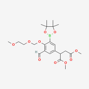 molecular formula C23H33BO10 B1512673 Dimethyl 2-(3-formyl-4-((2-methoxyethoxy)methoxy)-5-(4,4,5,5-tetramethyl-1,3,2-dioxaborolan-2-yl)phenyl)succinate CAS No. 488713-67-3