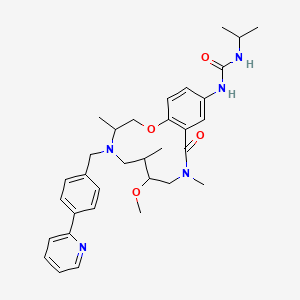 1-[8-Methoxy-4,7,10-trimethyl-11-oxo-5-[(4-pyridin-2-ylphenyl)methyl]-2-oxa-5,10-diazabicyclo[10.4.0]hexadeca-1(12),13,15-trien-14-yl]-3-propan-2-ylurea