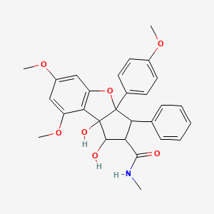 1,8b-dihydroxy-6,8-dimethoxy-3a-(4-methoxyphenyl)-N-methyl-3-phenyl-2,3-dihydro-1H-cyclopenta[b][1]benzofuran-2-carboxamide