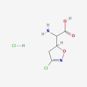 molecular formula C5H8Cl2N2O3 B15126779 2-Amino-2-(3-chloro-4,5-dihydro-1,2-oxazol-5-yl)acetic acid;hydrochloride 