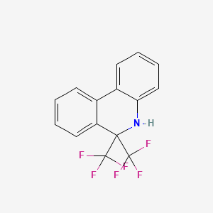 molecular formula C15H9F6N B15126796 6,6-Bis(trifluoromethyl)-5,6-dihydrophenanthridine 