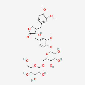 4-[(3,4-Dimethoxyphenyl)methyl]-3-hydroxy-3-[[3-methoxy-4-[3,4,5-trihydroxy-6-[[3,4,5-trihydroxy-6-(hydroxymethyl)oxan-2-yl]oxymethyl]oxan-2-yl]oxyphenyl]methyl]oxolan-2-one