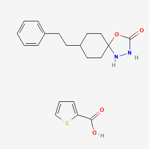 8-(2-Phenylethyl)-1-oxa-3,4-diazaspiro[4.5]decan-2-one;thiophene-2-carboxylic acid