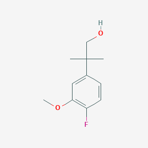 molecular formula C11H15FO2 B15126829 2-(4-Fluoro-3-methoxyphenyl)-2-methylpropan-1-ol 