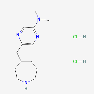 molecular formula C13H24Cl2N4 B15126854 5-(Azepan-4-ylmethyl)-N,N-dimethylpyrazin-2-amine dihydrochloride 