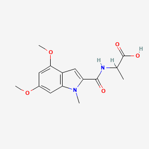 molecular formula C15H18N2O5 B15126855 N-[(4,6-dimethoxy-1-methyl-1H-indol-2-yl)carbonyl]alanine 