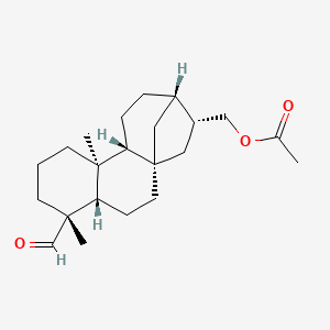 molecular formula C22H34O3 B15126859 Kauran-18-al, 17-(acetyloxy)-, (4alpha,16alpha)- CAS No. 41756-46-1