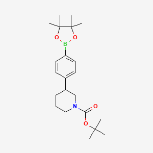 molecular formula C22H34BNO4 B15126869 Tert-butyl 3-(4-(4,4,5,5-tetramethyl-1,3,2-dioxaborolan-2-yl)phenyl)piperidine-1-carboxylate 