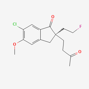 molecular formula C16H18ClFO3 B1512689 (S)-6-Chloro-2-(2-fluoroethyl)-5-methoxy-2-(3-oxobutyl)-2,3-dihydro-1H-inden-1-one CAS No. 945726-52-3