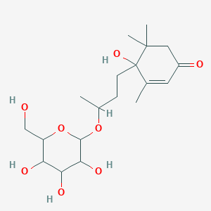 molecular formula C19H32O8 B15126907 4-Hydroxy-3,5,5-trimethyl-4-[3-[3,4,5-trihydroxy-6-(hydroxymethyl)oxan-2-yl]oxybutyl]cyclohex-2-en-1-one 