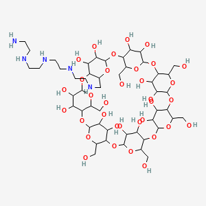 5-[[2-[2-[2-(2-Aminoethylamino)ethylamino]ethylamino]ethylamino]methyl]-10,15,20,25,30,35-hexakis(hydroxymethyl)-2,4,7,9,12,14,17,19,22,24,27,29,32,34-tetradecaoxaoctacyclo[31.2.2.23,6.28,11.213,16.218,21.223,26.228,31]nonatetracontane-36,37,38,39,40,41,42,43,44,45,46,47,48,49-tetradecol