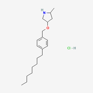 molecular formula C20H34ClNO B15126938 (2R,4R)-2-methyl-4-[(4-octylphenyl)methoxy]pyrrolidine;hydrochloride CAS No. 9045-23-2