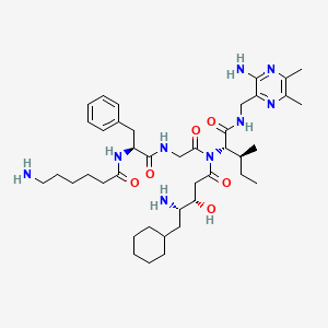 L-Isoleucinamide, N-(6-amino-1-oxohexyl)-L-phenylalanylglycyl-4-amino-5-cyclohexyl-2,4,5-trideoxy-L-threo-pentonoyl-N-[(3-amino-5,6-dimethylpyrazinyl)methyl]-(9CI)