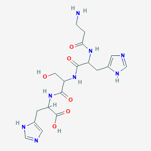 molecular formula C18H26N8O6 B15126973 (2S)-2-[[(2S)-2-[[(2S)-2-(3-aminopropanoylamino)-3-(1H-imidazol-5-yl)propanoyl]amino]-3-hydroxypropanoyl]amino]-3-(1H-imidazol-5-yl)propanoic acid 