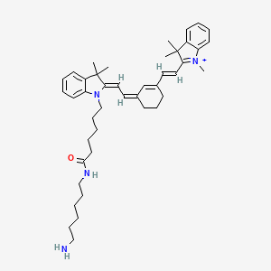 1-(6-((6-Aminohexyl)amino)-6-oxohexyl)-3,3-dimethyl-2-(2-(3-(2-(1,3,3-trimethylindolin-2-ylidene)ethylidene)cyclohex-1-en-1-yl)vinyl)-3H-indol-1-ium