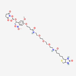 molecular formula C36H52N6O15S B15127029 (2,5-Dioxopyrrolidin-1-yl) 1-[5-methoxy-2-nitro-4-[4-oxo-4-[2-[2-[2-[2-[5-(2-oxo-1,3,3a,4,6,6a-hexahydrothieno[3,4-d]imidazol-4-yl)pentanoylamino]ethoxy]ethoxy]ethoxy]ethylamino]butoxy]phenyl]ethyl carbonate 