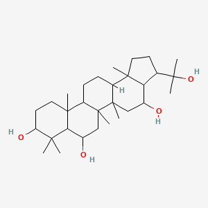 molecular formula C30H52O4 B15127072 3-(2-Hydroxypropan-2-yl)-5a,5b,8,8,11a,13b-hexamethyl-1,2,3,3a,4,5,6,7,7a,9,10,11,11b,12,13,13a-hexadecahydrocyclopenta[a]chrysene-4,7,9-triol 