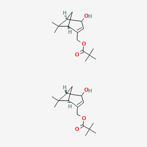 molecular formula C30H48O6 B15127082 [(1R,5S)-4-hydroxy-6,6-dimethyl-2-bicyclo[3.1.1]hept-2-enyl]methyl 2,2-dimethylpropanoate;[(1S,5R)-4-hydroxy-6,6-dimethyl-2-bicyclo[3.1.1]hept-2-enyl]methyl 2,2-dimethylpropanoate 