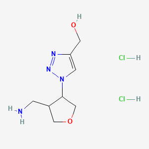 molecular formula C8H16Cl2N4O2 B15127093 rac-{1-[(3R,4R)-4-(aminomethyl)oxolan-3-yl]-1H-1,2,3-triazol-4-yl}methanol dihydrochloride, trans 