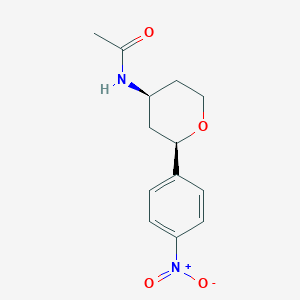 rac-N-((2R,4S)-2-(4-nitrophenyl)tetrahydro-2H-pyran-4-yl)acetamide