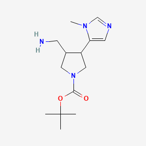 molecular formula C14H24N4O2 B15127128 rac-tert-butyl (3R,4S)-3-(aminomethyl)-4-(1-methyl-1H-imidazol-5-yl)pyrrolidine-1-carboxylate, trans 