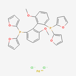 [2-[2-[bis(furan-2-yl)phosphanyl]-6-methoxyphenyl]-3-methoxyphenyl]-bis(furan-2-yl)phosphane;palladium(2+);dichloride