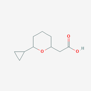 molecular formula C10H16O3 B15127147 rac-2-[(2R,6S)-6-cyclopropyloxan-2-yl]acetic acid, cis 