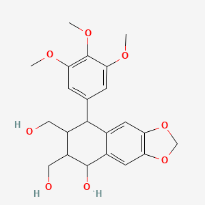 molecular formula C22H26O8 B15127181 Naphtho[2,3-d]-1,3-dioxole-6,7-dimethanol,5,6,7,8-tetrahydro-5-hydroxy-8-(3,4,5-trimethoxyphenyl)-,(5R,6R,7R,8R)- 