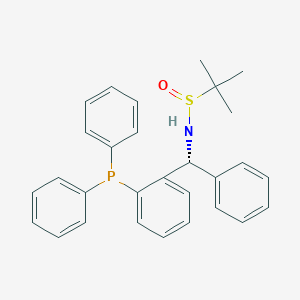 molecular formula C29H30NOPS B15127191 (R)-N-((R)-(2-(diphenylphosphanyl) phenyl)(phenyl)methyl)-2-methylpropane-2-sulfinamide 