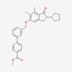 molecular formula C31H32O4 B1512724 Methyl 3'-(((2-cyclopentyl-6,7-dimethyl-1-oxo-2,3-dihydro-1H-inden-5-yl)oxy)methyl)-[1,1'-biphenyl]-4-carboxylate CAS No. 887704-61-2