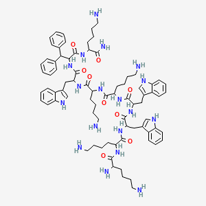 2,6-diamino-N-{5-amino-1-[(1-{[1-({5-amino-1-[(5-amino-1-{[1-({1-[(5-amino-1-carbamoylpentyl)carbamoyl]-2,2-diphenylethyl}carbamoyl)-2-(1H-indol-3-yl)ethyl]carbamoyl}pentyl)carbamoyl]pentyl}carbamoyl)-2-(1H-indol-3-yl)ethyl]carbamoyl}-2-(1H-indol-3-yl)ethyl)carbamoyl]pentyl}hexanamide