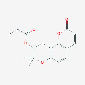 molecular formula C18H20O5 B15127284 (8,8-Dimethyl-2-oxo-9,10-dihydropyrano[2,3-h]chromen-9-yl) 2-methylpropanoate 