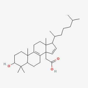 molecular formula C31H50O3 B15127307 2-[3-hydroxy-4,4,10,13-tetramethyl-17-(6-methylheptan-2-yl)-2,3,5,6,7,11,12,17-octahydro-1H-cyclopenta[a]phenanthren-14-yl]acetic acid 