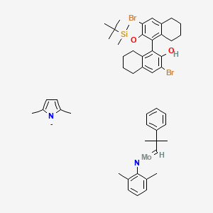 molecular formula C50H63Br2MoN2O2Si- B15127418 (R)-1-((3,3'-Dibromo-2'-((tert-butyldimethylsilyl)oxy)-5,5',6,6',7,7',8,8'-octahydro-[1,1'-binaphthalen]-2-yl)oxy)-1-(2,5-dimethyl-1H-pyrrol-1-yl)-N-(2,6-dimethylphenyl)-1-(2-methyl-2-phenylpropylidene)molybdenum (VI) 