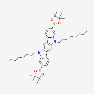 molecular formula C46H66B2N2O4 B15127440 5,11-Dioctyl-3,9-bis(4,4,5,5-tetramethyl-1,3,2-dioxaborolan-2-yl)-5,11-dihydroindolo[3,2-b]carbazole 