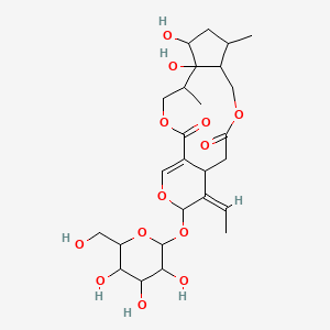 (16Z)-16-ethylidene-6,7-dihydroxy-5,9-dimethyl-17-[3,4,5-trihydroxy-6-(hydroxymethyl)oxan-2-yl]oxy-3,12,18-trioxatricyclo[13.4.0.06,10]nonadec-1(19)-ene-2,13-dione