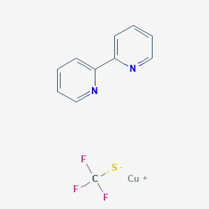 molecular formula C11H8CuF3N2S B1512745 Copper, (2,2 inverted exclamation marka-bipyridine-|EN1,|EN1 inverted exclamation marka)(1,1,1-trifluoromethanethiolato-|ES)- 