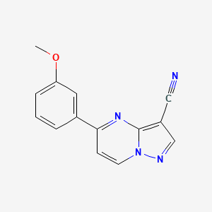 molecular formula C14H10N4O B15127454 5-(3-Methoxyphenyl)pyrazolo[1,5-a]pyrimidine-3-carbonitrile 