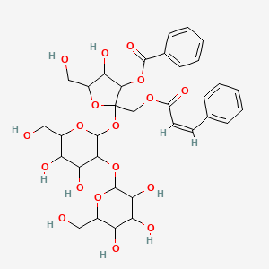 molecular formula C34H42O18 B15127478 2'-cinnamoyl-3'-benzoyl-(2-O-alpha-glucosyl)-Sucrose 