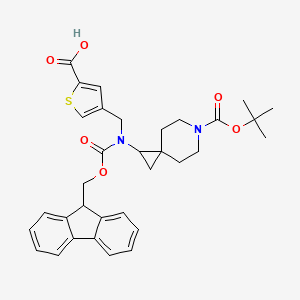 4-[({6-[(tert-butoxy)carbonyl]-6-azaspiro[2.5]octan-1-yl}({[(9H-fluoren-9-yl)methoxy]carbonyl})amino)methyl]thiophene-2-carboxylic acid