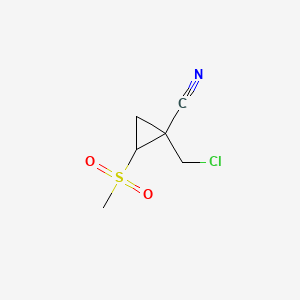 rac-(1R,2S)-1-(chloromethyl)-2-methanesulfonylcyclopropane-1-carbonitrile, cis