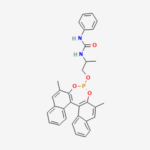 1-[1-[(10,16-dimethyl-12,14-dioxa-13-phosphapentacyclo[13.8.0.02,11.03,8.018,23]tricosa-1(15),2(11),3,5,7,9,16,18,20,22-decaen-13-yl)oxy]propan-2-yl]-3-phenylurea