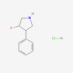 molecular formula C10H13ClFN B15127547 3-Fluoro-4-phenylpyrrolidine hydrochloride 